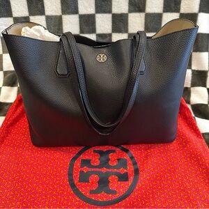 Tory Burch Black Classic Leather Tote